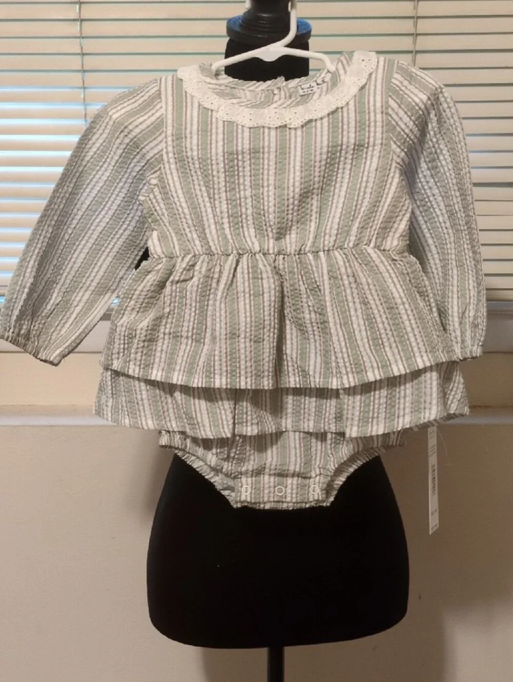 Nicole Miller 3 PC Multicolor Striped Romper Ribbed Leggings/Booties 18M